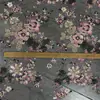 Nuevo tejido de malla con bordado de lentejuelas, encaje bordado con lentejuelas de peonía multicolor, tejido de bordado con cuentas pesadas al por mayor
