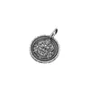 Colgante de Plata de Ley S925 con Forma de Cráter del Dios Amarillo de la Riqueza, Placa Redonda Sólida, Colgante Amarillo de Riqueza Finamente Elaborado, Accesorio Cultural Estilo Tíbet, Colgante Lateral