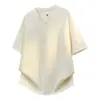 Camiseta para Hombre 2026 Verano Nuevo Estilo Holgada Talla Grande Marca de Moda Tendencia Diseño de Cuello V Camiseta Casual de Manga Corta