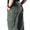 Calças Cargo Masculinas para Primavera e Outono, Multi-Bolsos, Corte Solto, Retas Casuais, Tamanho Grande, Táticas para Exterior, Estilo Fino de Verão