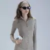 Chamarra de Yoga LULUZGLY Otoño e Invierno para Mujer, Cuello Alto, Corte Ajustado, Top Deportivo para Exteriores, Chaqueta para Correr y Fitness