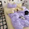 Recomendação Popular de Valor, Conjunto de Lençóis para Cama de Hotel de Quatro Peças, Capa de Edredom para Cama de Dormitório de Estudante e Pousada, Processo Lavado e Escovado