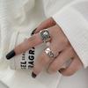 Anillo de Figura Punk Retro Estatua Diamante Cruz para Mujer Moda Desgastada Abierto Popular en Internet Callejero Fotográfico Anillo Distintivo