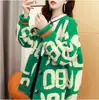 Cardigan Suéter Novo Outono e Inverno Feminino Estilo Coreano Fashionável Solto Estilo Preguiçoso Carta Tricotado Casaco Outerwear Tendência