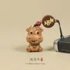 Madera de Durazno Doce Signos del Zodiaco Oveja, Caballo, Cerdo, Mono Llavero Colgante para Coche para Hombres y Mujeres, Amuleto de Llave del Año Zodiacal, Cadena para Teléfono