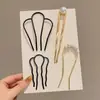 Pasador de Pelo en Forma de U con Perlas para Mujer, Pinza para Moño, Herramienta de Peinado, Pasador Fijo, Nuevo Estilo Chino, Accesorio de Cabello de Alta Gama