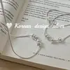 Joia de prata de design de nicho coreano Namdaemun S925 prata esterlina colar de contas redondas texturizadas minimalista e único para sobreposição