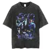 Camiseta Retrô Masculina Streetwear Roupas Camiseta com Estampa Gráfica de Anime Harajuku Algodão Solta Moda Verão Manga Curta t
