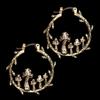Pendientes bohemios con forma de hongo dorado retro europeo y americano de Hecheng, pendientes transfronterizos de moda, comercio exterior exagerado, venta al por mayor caliente