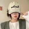 Gorra de Béisbol de Verano para Mujer con Bordado de Letras, Visera Dura, Circunferencia de Cabeza Grande, Gorra Casual para Hombre, Nuevo Estilo 2025 con Agujeros