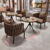 Sofá para Cafetería Estilo Industrial Restaurante Occidental Establecimiento de Comida Postre Barbacoa Tienda de Té con Leche Salón Mesa y Sillas de Recepción