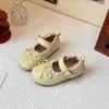 Zapatos de Piel con Lazo y Ribete de Encaje para Niñas Niños 2026 Otoño Nuevos Mary Janes de Suela Suave Zapatos de Princesa Casual con Estilo