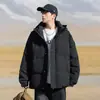 Chamarra blanca de plumón de pato para hombre, nuevo producto de invierno, con capucha, engrosada, elegante, casual, versátil, cálida, gruesa, abrigo corto