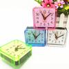 Despertador pequeño cuadrado de cristal creativo color caramelo moderno dormitorio estudiante regalo despertador pequeño