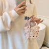 Bolso de Mano para Niña de Encaje con Lazo y Lunares, de Aspecto de Alta Gama, Estilo Fresco de Nicho, Mini Bolso Elegante Estilo Princesa