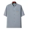 Camisa de Verano de Manga Corta para Hombre con Traje Tang de Edad Media y Mayor Camisa Estilo Chino para Abuelo Traje Nuevo Estilo Chino para Hombre 2025