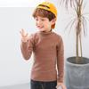 Camiseta Infantil de Otoño e Invierno Camiseta Infantil de Cuello Medio de Algodón Puro para Base Niños y Niñas Bebé Color Sólido Cálida Top Primavera y Otoño Alta Elasticidad