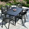 Conjunto de Mesa y Sillas para Patio Exterior Mojia Silla de Plástico Mimbre Respaldo Sencillo Moderno Combinación de Mesa y Sillas de Ocio