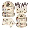 Set de vajilla desechable temática de Harry Potter para fiesta de Año Nuevo Transfronterizo Suministros para Fiesta Platos de Papel Desechables