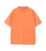 Camiseta de Algodão Puro 230g com Lavagem Batik Desgastada Manga Curta Gola Caída Algodão Retrô Camiseta Solta Oversize