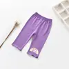 Leggings para Niños Estilo Coreano 2020 con Adorno de Orejas para Unicornio Pantalones Cortos Capri Finos de Verano Pantalones de Estilo Occidental 100% Algodón