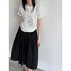 Camiseta Floral Estilo Coreano Luxi para Mujer, Nuevo Diseño de Verano con Bordes Fruncidos, Top de Manga Corta Ajustado 21050