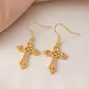 Pendientes de Aro con Colgante de Cruz Barroca Europeos y Americanos para Mujer, Pendientes Personalizados de Estilo Retro Minimalista, Colgantes de Oreja Góticos de Halloween