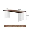 Escritorio Flotante y Mesa de Comedor de Doble Uso Estilo Medieval Madera Maciza Acrílico Madera de Fresno Blanco Mesa Larga para Sala de Estar Mesa de Tablero Grande