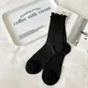 Meias Cinzas com Borda Franzida para Mulheres, Estilo Ballet, Malha Fina Respirável de Algodão Puro Anti-Odor Sem Costura Meia-Calça até a Panturrilha