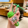 Novo chaveiro de microfone de gravação de panda, brinquedo sonoro de desenho animado fofo, pingente para mochila de estudante, pequeno presente