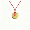 Cobre Puro Chapado en Oro Vintage Moneda de Dinero Auspiciosa Doble Cara Estilo Antiguo Moneda de Cobre de Paz y Alegría Colgante para Pulsera Collar Joyería DIY