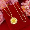 Pingente Flor de Peônia Clássica Banhado a Ouro Cobre Dourado Sanduíche do Vietnã Colar Florido Dupla Camada Estilo Étnico Moderno Formato de Coração Pétalas Venda por Atacado