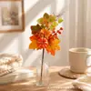 Arreglos Otoñales Estilo Ins Transfronterizo de Hoja de Arce y Girasol, Adornos de Decoración de Halloween de Gratitud por la Cosecha en Casa Manojo