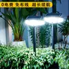 Nueva luz de tres focos montada en el suelo con energía solar, farola exterior impermeable con sensor, luz de césped para patio y hogar controlada por control remoto