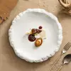 Horno de Fábrica Cambio Cerámica Plato de Comida Occidental Plato para Bistec Plato Creativo Vajilla de Hotel Plato de Disco con Patrón de Roca Plato Bajo con Borde