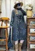 Vestido de punto floral vintage de cuello semi-alto para principios de primavera 2026 nuevo vestido base vintage de nicho para mujer