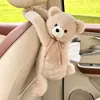 Nueva Caja de Pañuelos para Coche Blue Rain con Diseño de Oso y Conejo de Dibujos Animados, Caja de Pañuelos Colgante para el Interior del Coche