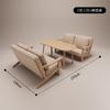 Conjunto de Muebles para Cafetería y Ocio con Sofás de Algodón y Lino, Combinación de Silla Sofá de Madera Maciza para Barra, Asientos Cómodos Tipo Booth para Mesas de Bar