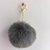 Colgante de bola de pelo sintético de conejo rex de imitación de 8 cm, llavero, accesorios para bolso de joyería DIY, colgante de bola de lana al por mayor