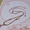 Collar de Cuerda de Cuerda Hecho a Mano con Cuentas de Arroz y Tejido con Exquisita Cuerda de Jade Hetian