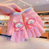 Guantes de invierno para niños y niñas, guantes de punto, guantes gruesos a prueba de frío con forro polar, guantes cálidos, guantes de dibujos animados para bebés al por mayor