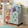 Cesta de Almacenamiento para Esterillas de Yoga, Estante de Almacenamiento para Equipo de Fitness en Casa con Ruedas, Estante de Almacenamiento para Pelotas, Estante de Almacenamiento para Baloncesto