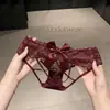 Bragas de Encaje para Mujer Lazo Francés Corte Sutil Tirantes Finos Transpirables Estilo Puro Deseo Bikini de Tiro Bajo para Chicas