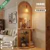 Divisor de Pantalla Tejido de Ratán Madera Maciza Usado Sala de Estar Entrada Directamente Frente a la Puerta Pantalla Base Pasillo Dormitorio Nuevo Estante de Almacenamiento de Arte