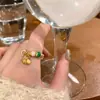 Nuevo Anillo de Pony Moneda de Oro Estilo Chino para Mujer, Simple Elegante, Anillo de Dedo Índice de Gama Alta, Anillo Anillo de Diseño de Nicho