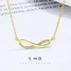 Colar Infinito para Mulheres, Prata Esterlina 925, Simples e Moderno, Luxo Leve de Nicho, Corrente Clavícula Número 8, Joia de Design de Alta Qualidade