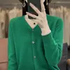 Cardigan de Terciopelo Andy de Punto Sin Costuras Color Sólido Cuello en V Ajuste Ceñido y Holgado para Viajes Diarios Primavera 2026