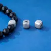 Nuevo Plata de Ley 925 Retro Mate Viejo 8mm Cubos Espaciadores Cuadrados Cuentas Cuadradas de Plata Pulsera de Cuentas DIY Accesorios de Plata