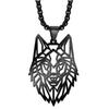 Collar para Hombre de Acero Inoxidable con Cabeza de Lobo Calada Punk Amuleto Animal Colgante Regalo de Vacaciones para Hombre Dropshipping