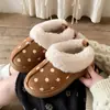 Lindas Pantuflas de Algodón con Lunares para Mujer, Ropa de Casa de Invierno, Con Terciopelo Plus, Engrosadas, Cálidas, Antideslizantes, Suela Suave, Zapatos de Algodón para Estudiantes en Interiores/Exteriores